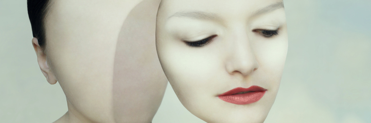 Unspoken Truths of People Living With Chronic Illness An artistic take of a woman taking of her mask, leaving her faceless.