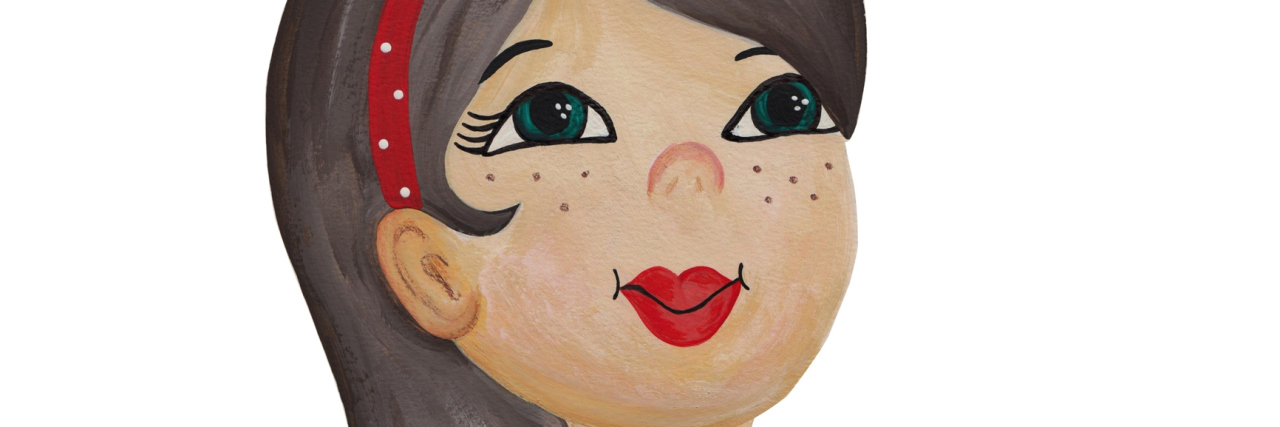 The Positives of Having Fibromyalgia illustration of girl in a blue shirt with a red scarf around her neck and a red headband