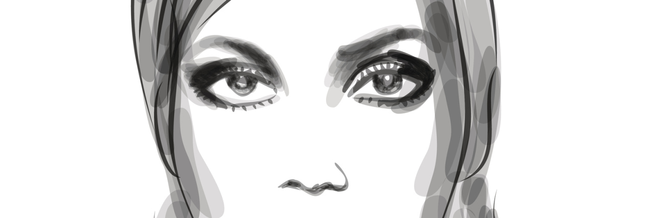 How I Fought to Be Diagnosed With Endometriosis black and white painting of a woman's face