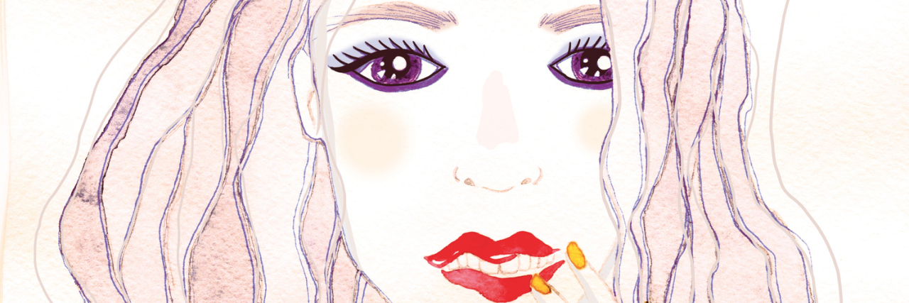 Learning My Limitations With Chronic Pain illustration of a woman in a pink top with long hair and painted nails