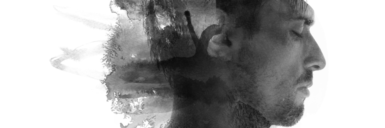 The Challenges of Chronic Illness and Society’s Fixation on Weight An artistic image of a man – a photograph and watercolor affect combined.