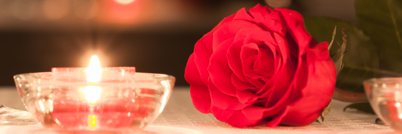 Dating With an Invisible Disability Romantic dinner setting.