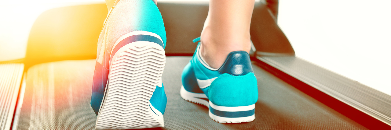 How to Explain Fabry Disease to Others picture of feet walking on a treadmill