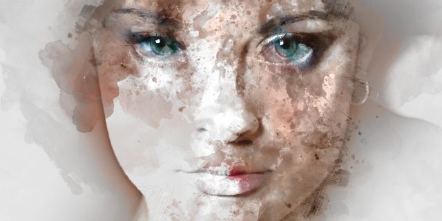 Portrait of a young beautiful woman. Image combined with an digital effects. Digital art