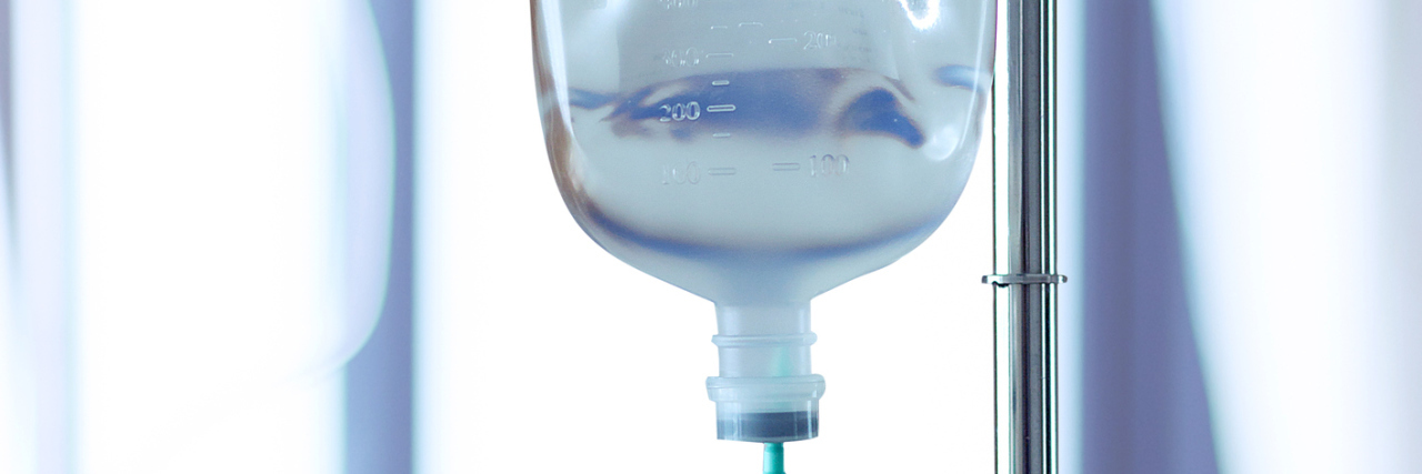 Dysautonomia Makes Me Even More Thankful for Water A bag of IV fluids.