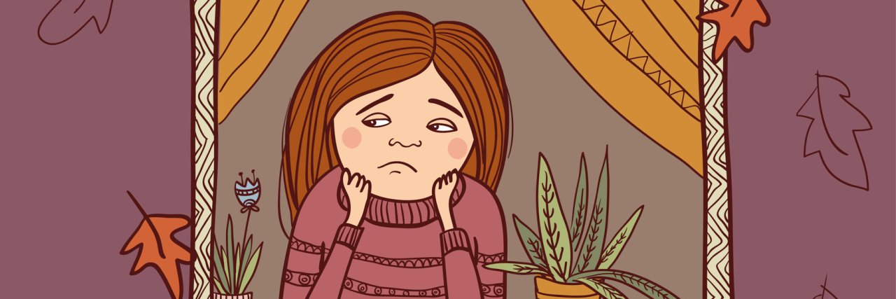 Ankylosing Spondylitis: Telling People How You're Really Doing illustration of a sad girl looking out her window