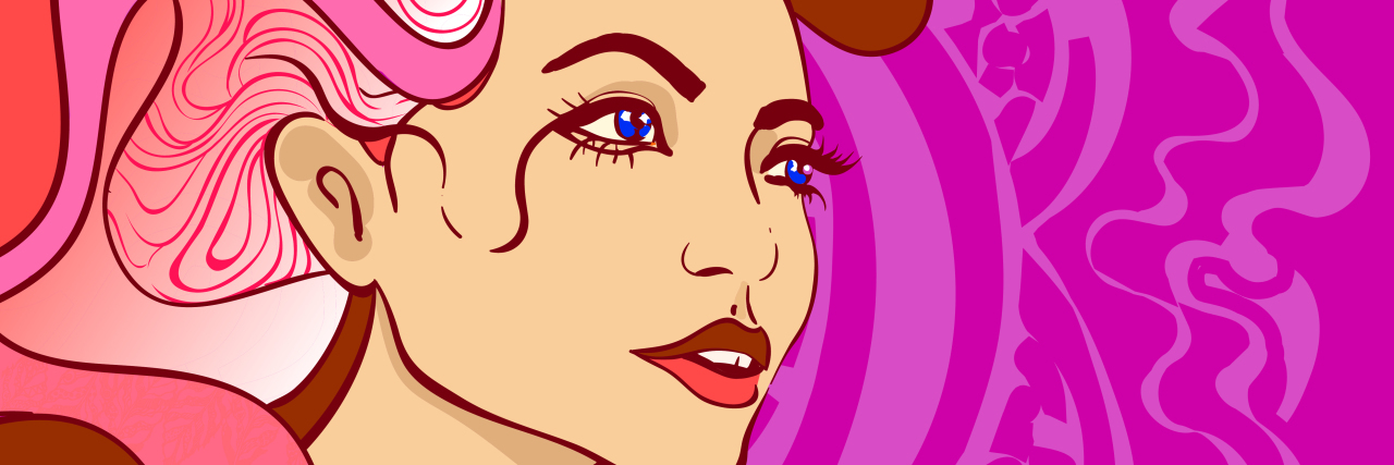 Vector colorful girl portrait