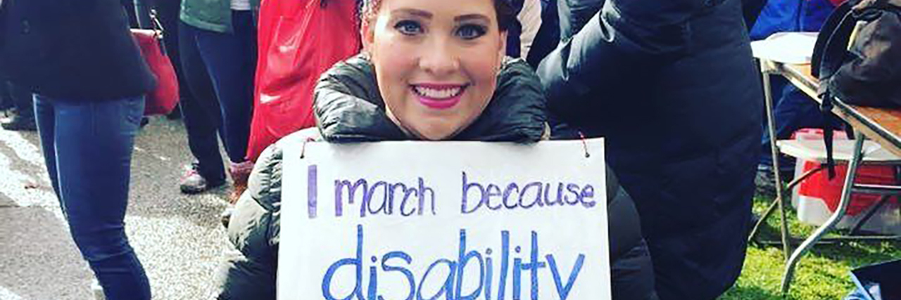 Why I Don't Like Person-First Language to Describe Disability Sarah Marks at the Women's March.
