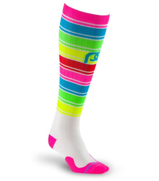 PRO compression neon rainbow compression socks