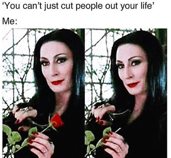 you can't cut people out of your life meme