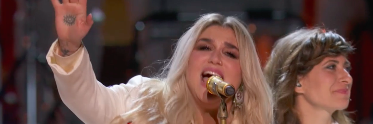Kesha's Grammy Performance Was the Defining #MeToo Moment of the Night kesha singing praying at the grammys