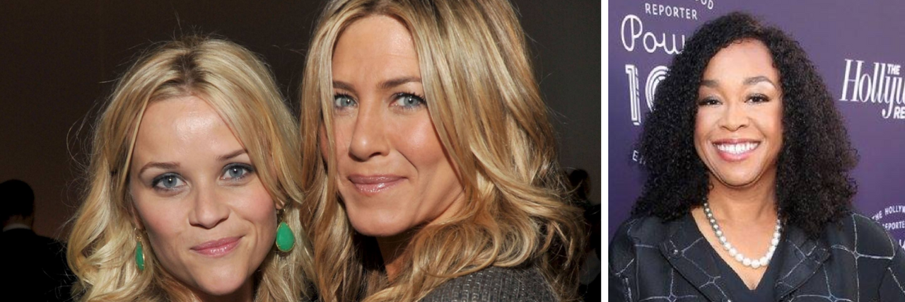 Celebrities Launch Time's Up to Stop Workplace Sexual Harassment Reese Witherspoon, Jennifer Aniston, and Shonda Rhimes