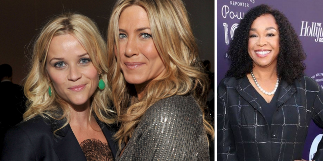 Celebrities Launch Time's Up to Stop Workplace Sexual Harassment Reese Witherspoon, Jennifer Aniston, and Shonda Rhimes