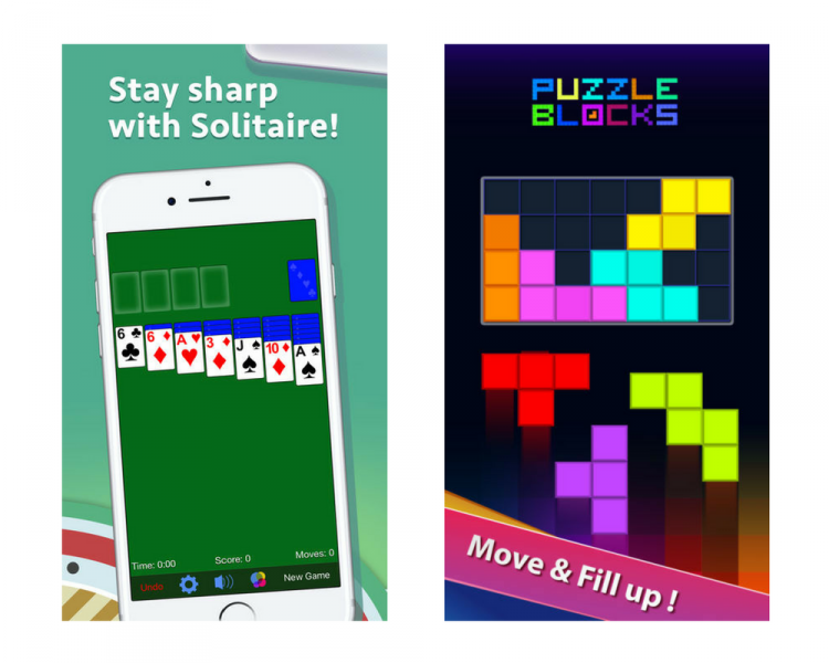 solitaire app and puzzle blocks app