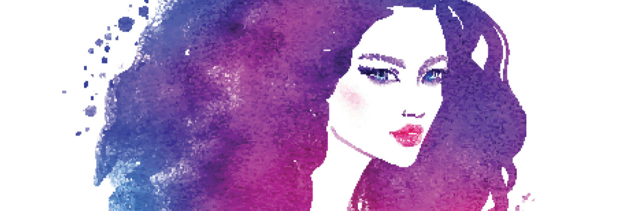 Why I Don't Ask 'Why Me?' as Someone With Fibromyalgia illustration of woman with curly pink and purple hair