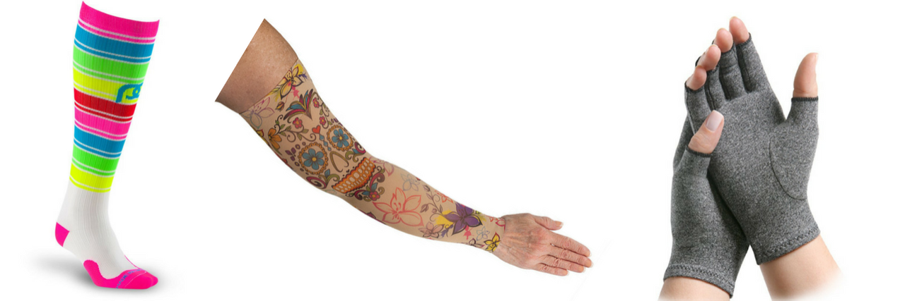 20 Brands of Compression Wear People With Chronic Illness Recommend compression sock, compression arm sleeve and compression gloves