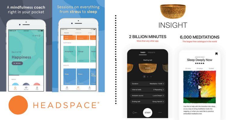 headspace app and insight timer app