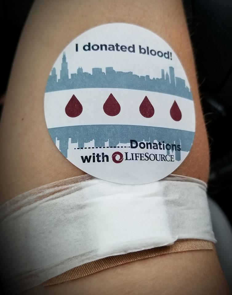 woman donating blood