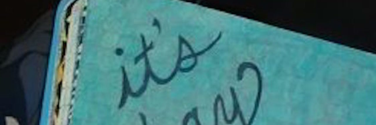 Admitting I’m Scared of My Future With Ehlers-Danlos Syndrome it's ok to be scared sometimes nobody is brave all the time written on paper on woman's legs