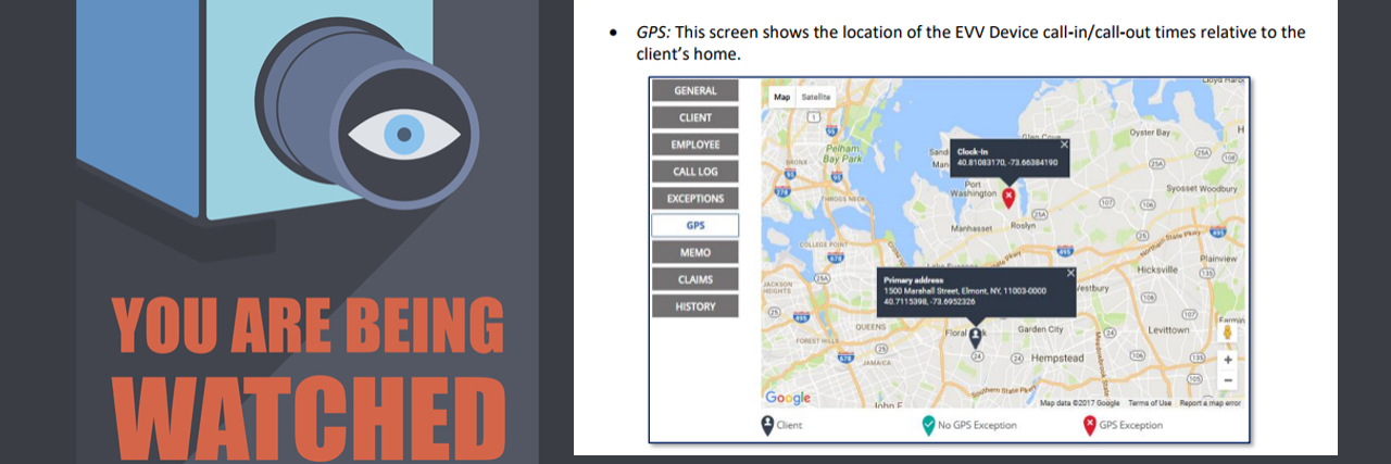 Electronic Visit Verification: GPS Tracking People With Disabilities Electronic visit verification -- GPS tracking of people with disabilities.