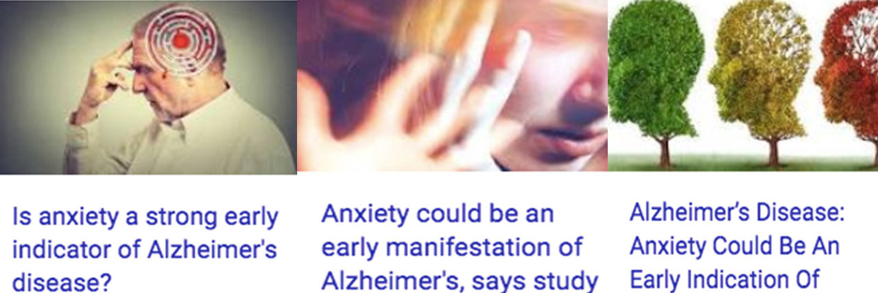 Collection of three articles about alzheimer's link to anxiety
