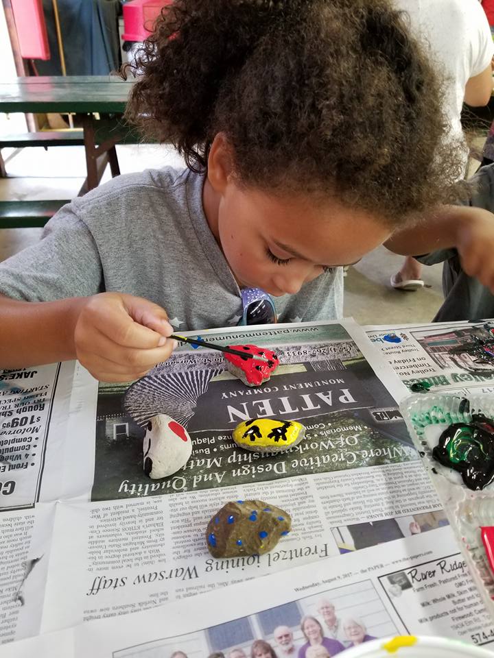 kids painting kindness rocks