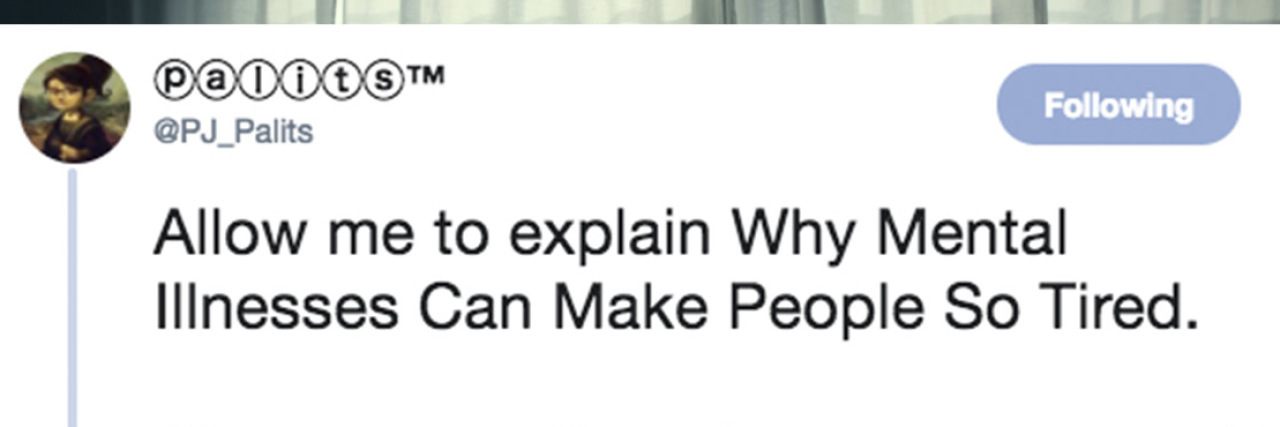 Tweets Explain Why Depression Makes People So Tired A screenshot of a tweet
