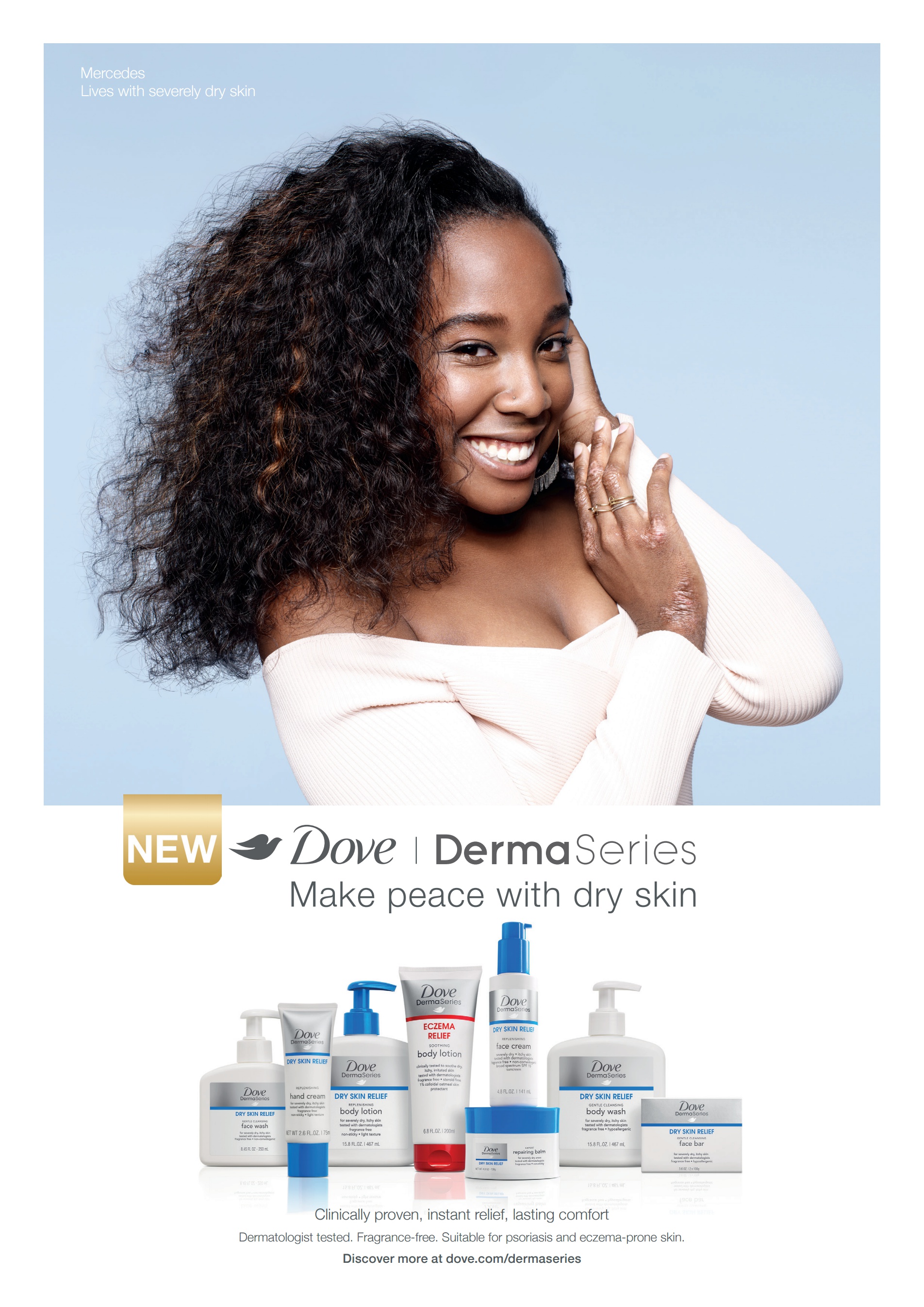 Mercedes from Dove DermaSeries campaign