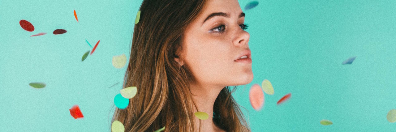 'Bubbly' People Get Depressed Too woman confetti