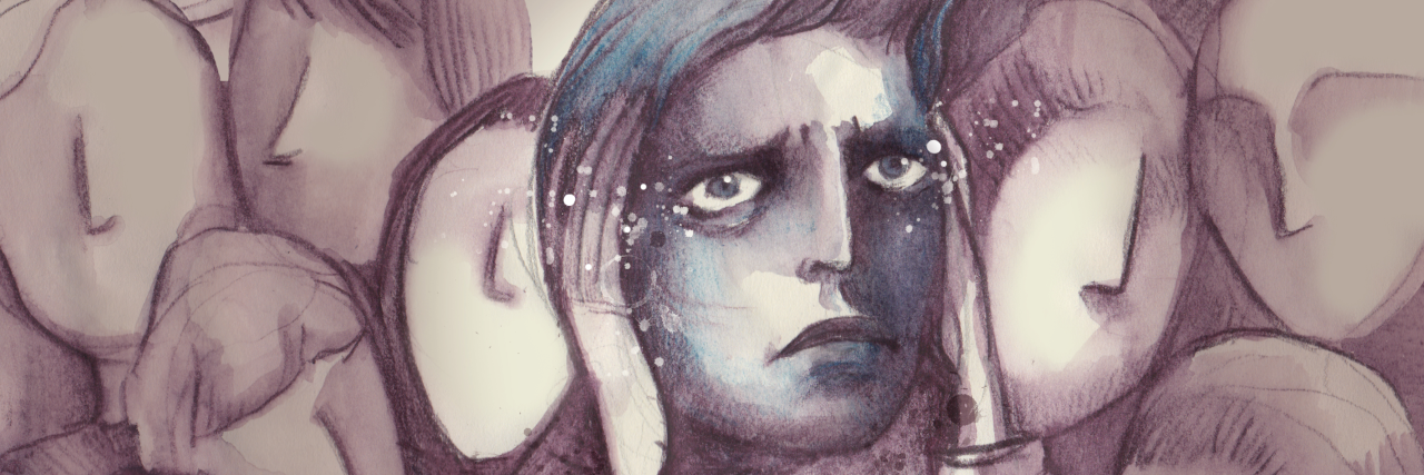 22 Panic Attack Symptoms That Aren't Just a Pounding Heart Drawing of man holding head