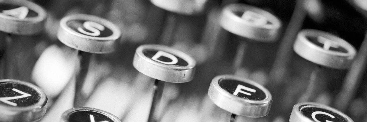 Close-up of typewriter keys.