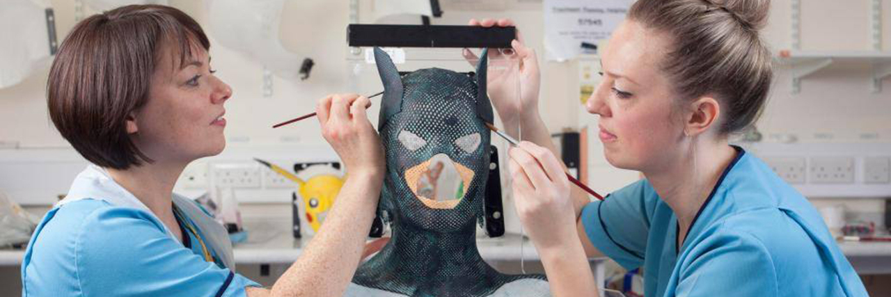 Superhero-Themed Radiation Masks Comfort Kids Diagnosed With Cancer radiotherapy masks getting painted