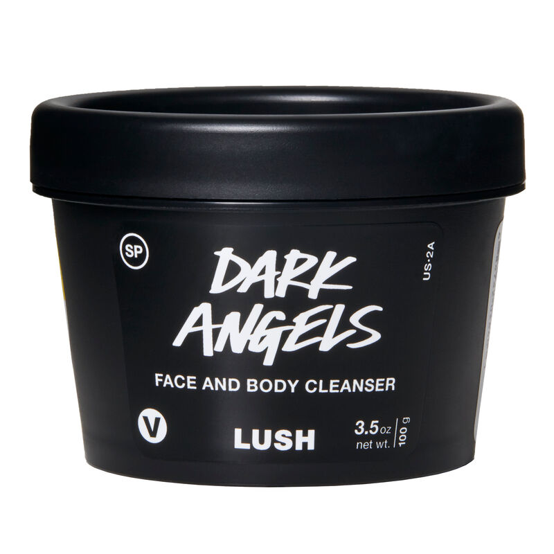 Black container for Dark Angels facial scrub from Lush