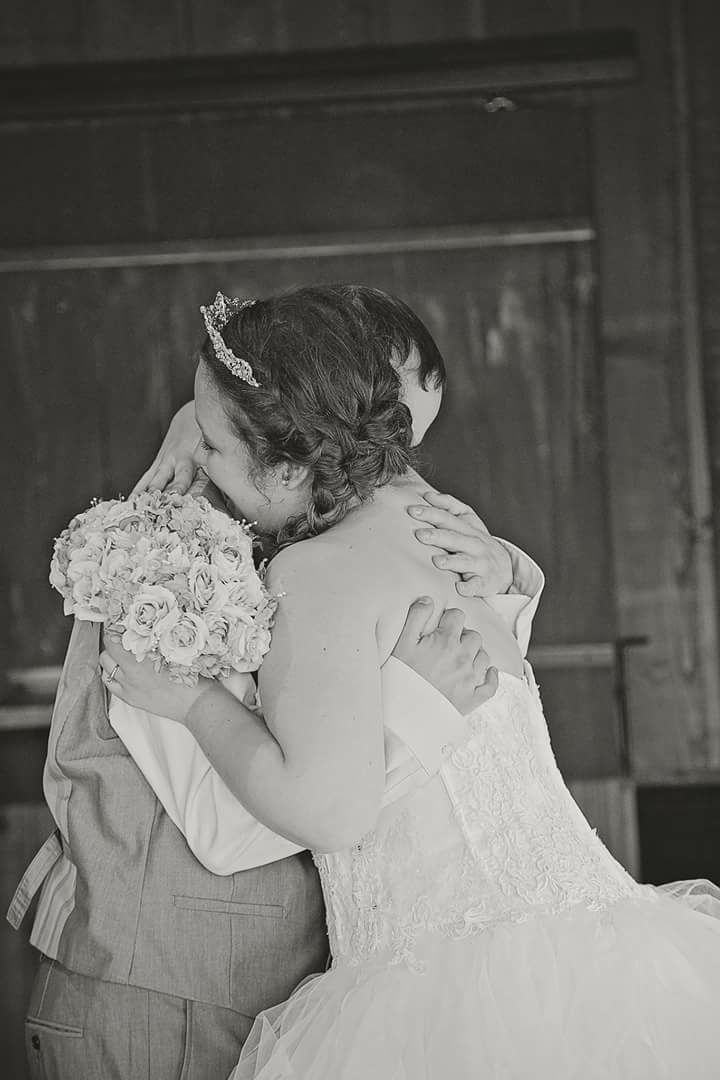 Courtney with her husband at their wedding.