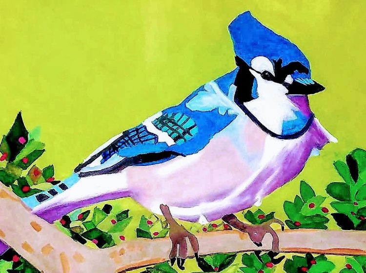 Bluebird painting by Megan Hawk