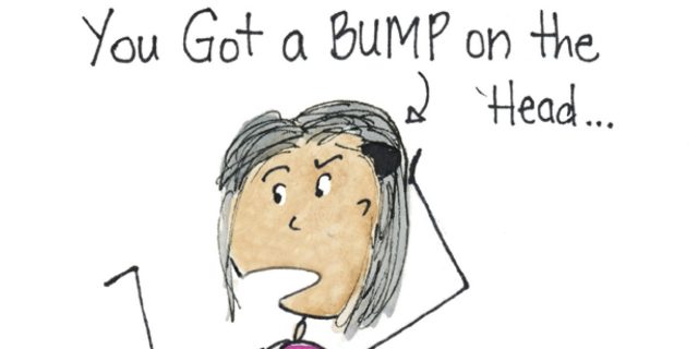 Why Celebrating My Concussion Means Being 'Brave' Brave Book 1 - What Happened cartoon image.