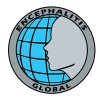 An image of a globe with the outline of a face -- around the globe it says "encephalitis global"