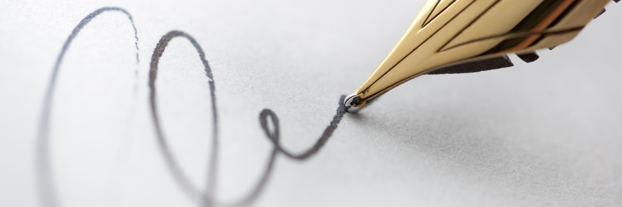 How Poetry Helps Me Tell My Chronic Illness and Mental Health Story A fountain pen writing on paper.