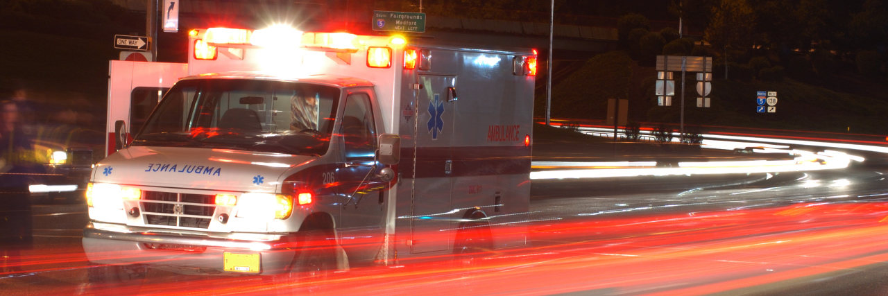 Getting Support During a Seizure Ambulance in traffic.