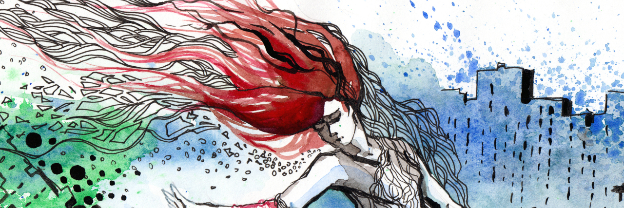 When You Don't Remember Life Before Your Mental Illness beautiful woman dancing over the city