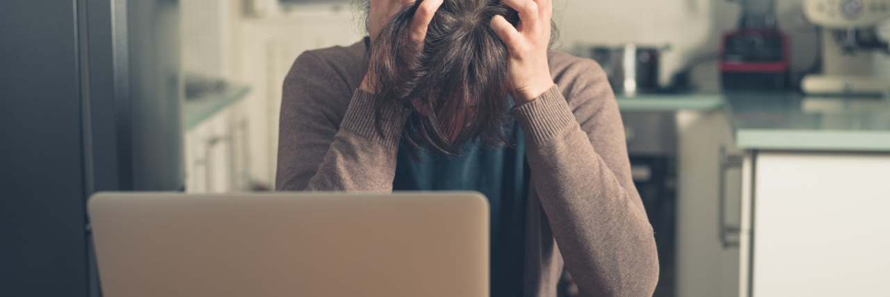 When Social Anxiety Makes You 'Ignore' Your Friends young woman losing laptop at home upset