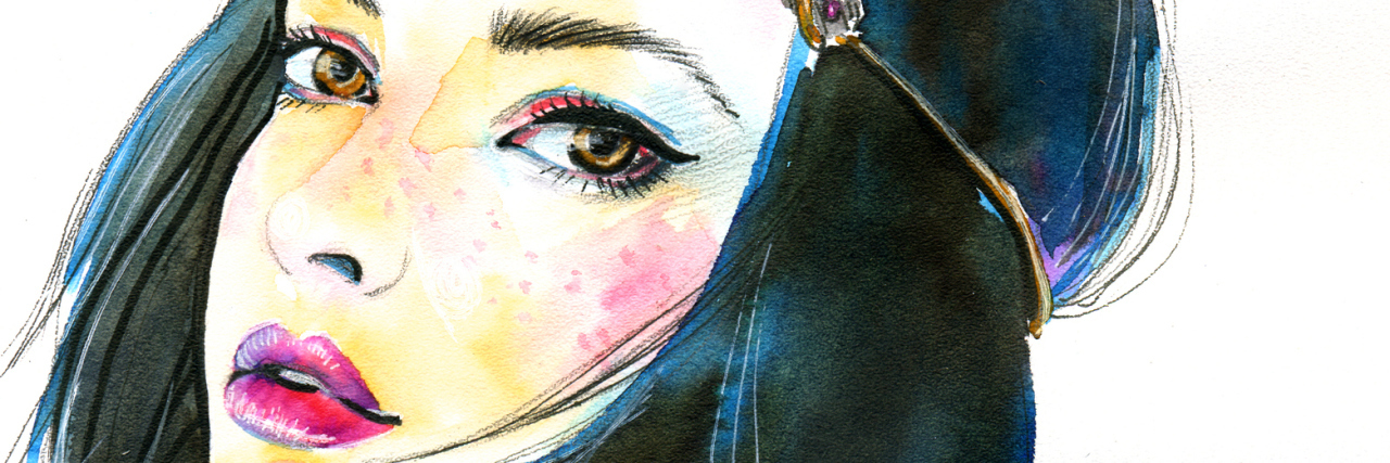 Dieting Doesn't Make Me Lose Weight, It Makes Me Lose Myself Watercolor fashion woman in red