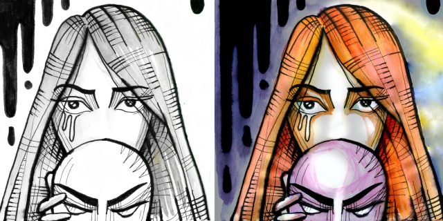 When You're 'the Sick One Now' A woman crying as she pulls off a mask.