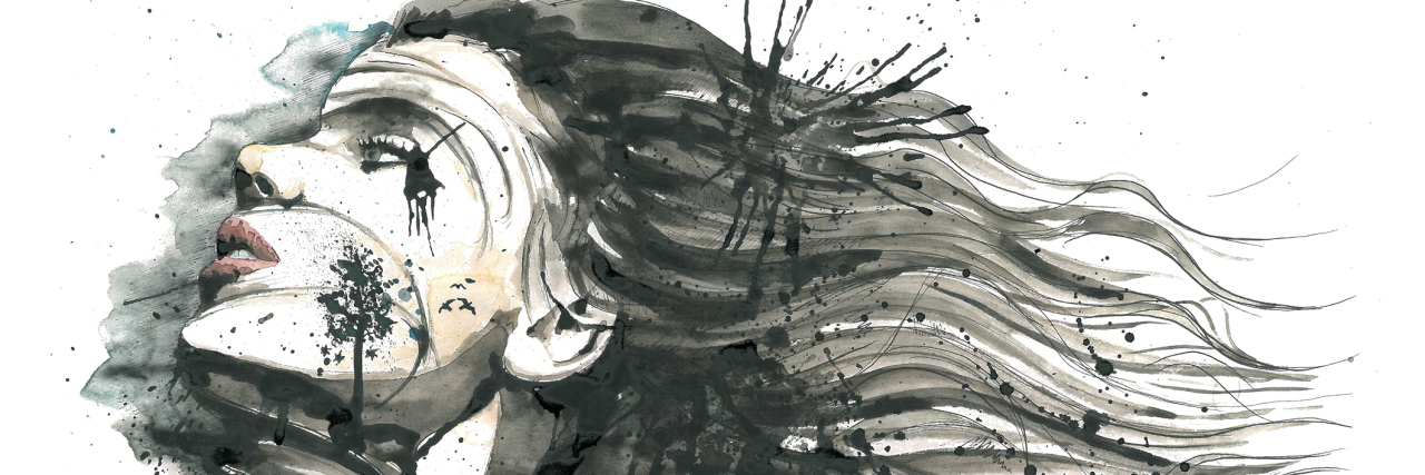 The Illness I Didn’t Know I Had for Most of My Life A watercolor image of a woman with dark hair.