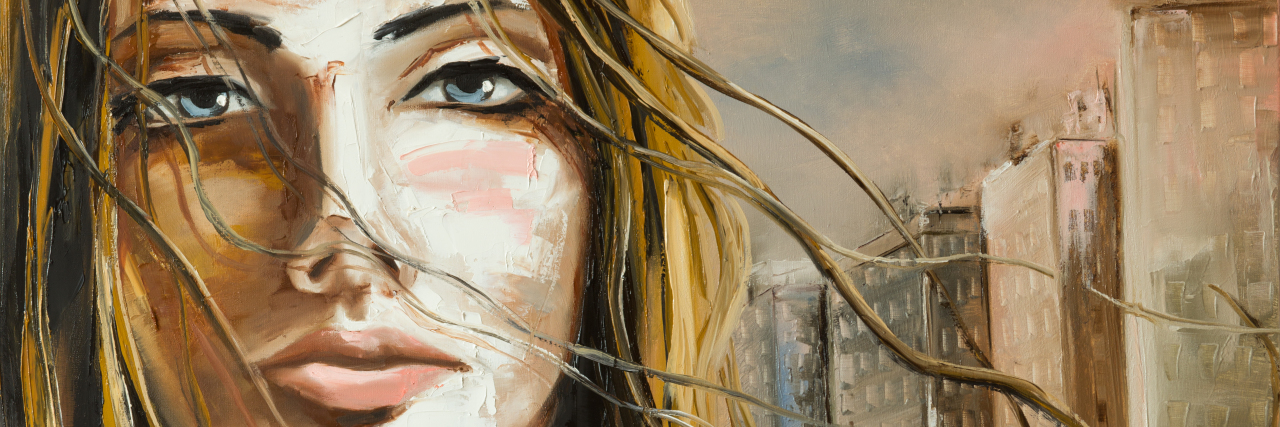 Rachel Platten's 'Fight Song' Is the Anthem to My PTSD A fantasy young teenage girl portrait with an abstract city on a background.