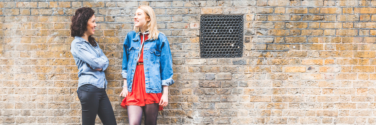 Having Someone Who Understands What It's Like to Have Chronic Illness two women standing outside and talking