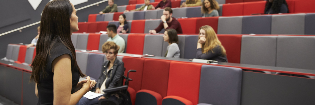 Life Tips for the College Student With a Disability Students in university lecture hall.
