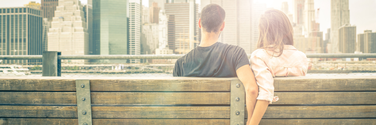 Facing Judgment for Finding Love With a Friend After My Wife's Death couple relaxing on New york bench