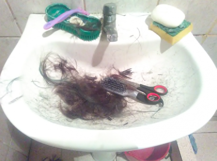 hair in sink