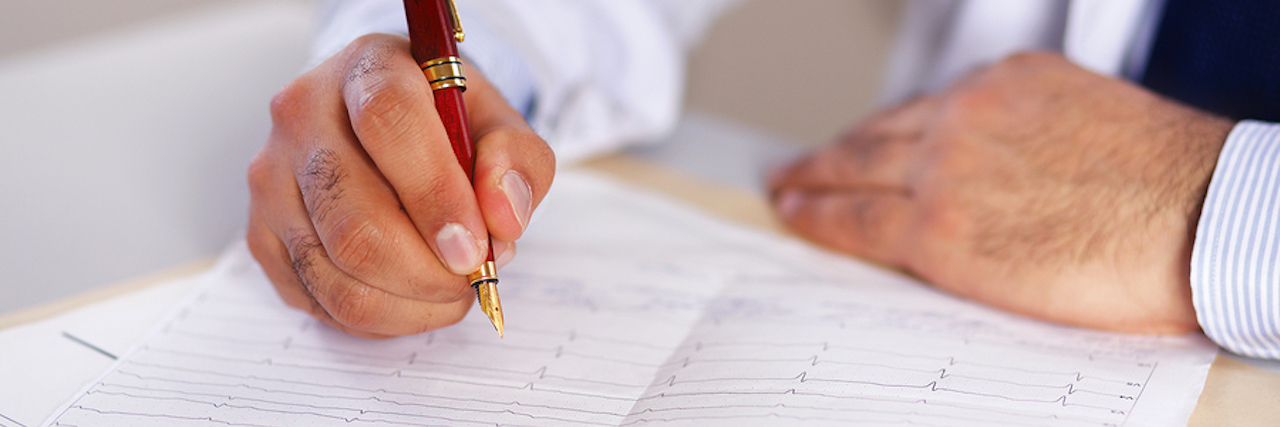 To the Rheumatologist Who Brushes Off My Pain doctor writing a prescription